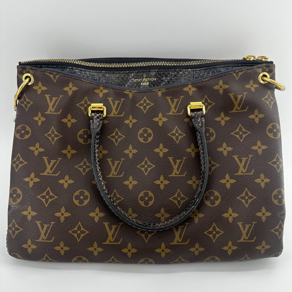Louis Vuitton Monogram Canvas RARE Exotic Python Pallas Bag - Picture 2 of 5